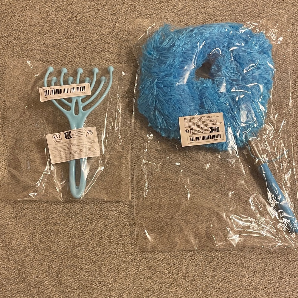 NEW Blue Head/Scalp Massager & Ceiling Fan Extending Duster Cleaner Bundle $30